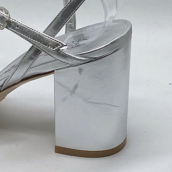 Stuart Weitzman Oasis 85MM Metallic Leather Block-Heel Sandals size 9 - Picture 8 of 11
